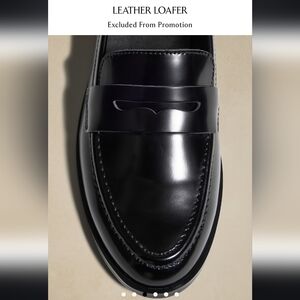 NEW Black 100% LEATHER LOAFER